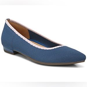 Vionic Knit Pointy Toe Ballet Flats - Dahlia Blue